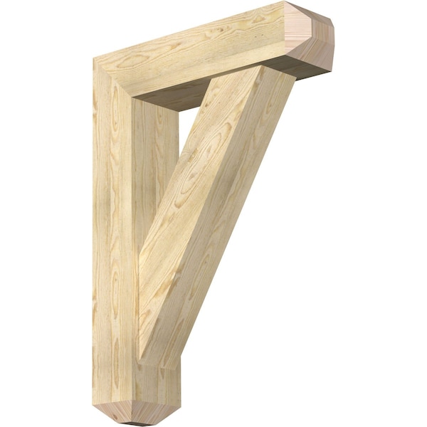 Ekena Millwork Traditional Craftsman Rough Sawn Bracket w/ Offset Brace, Douglas Fir, 8"W x 30"D x 42"H BKT0806X30X42TRA04RDF - main